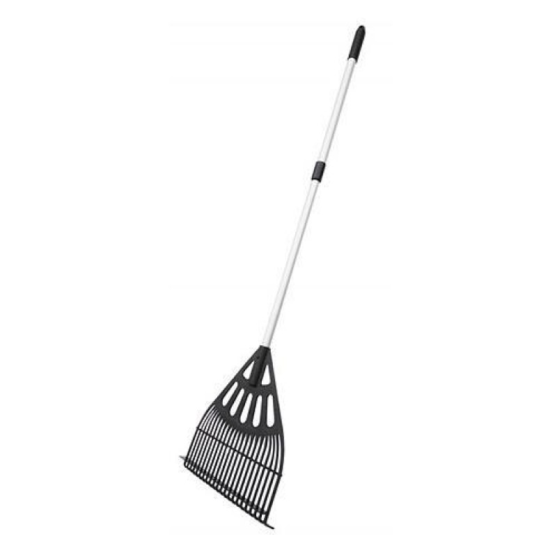Grėblys vėduoklinis S/K, 34 cm (plastikinis) su kotu