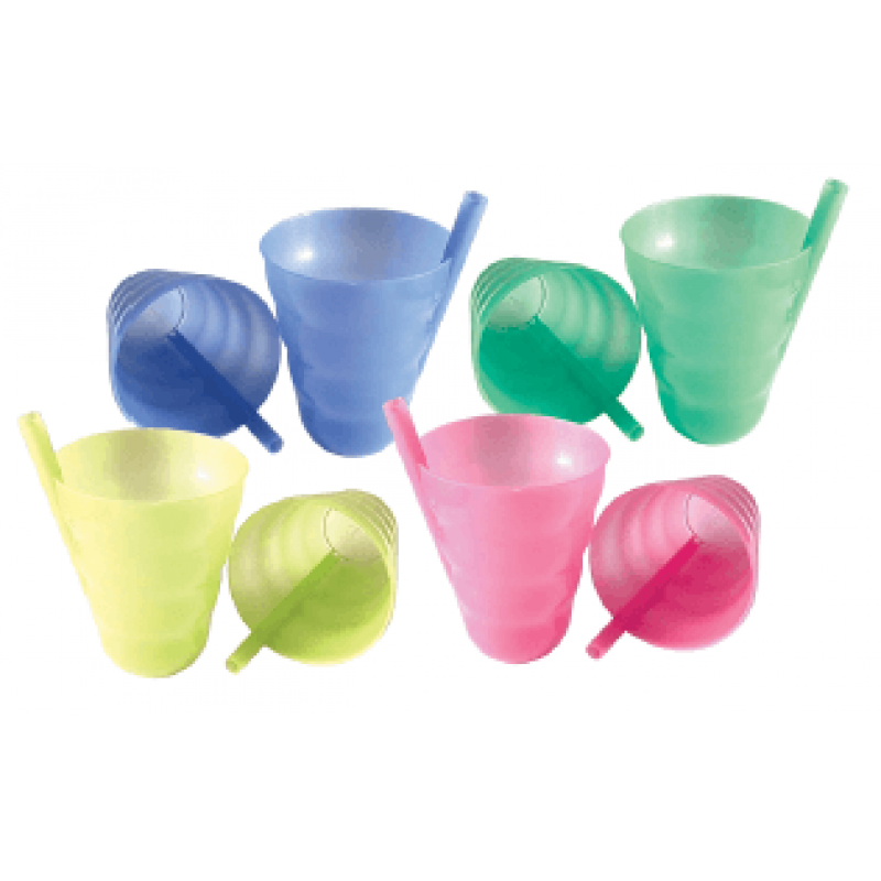 Stiklinė plastikinė 0,3 l, su vamzdeliu