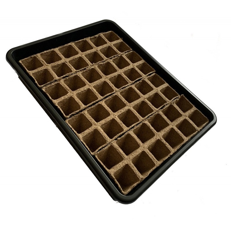 Plastikinis padėklas su 48 vietų durpine daigykla, 35x25x6 cm