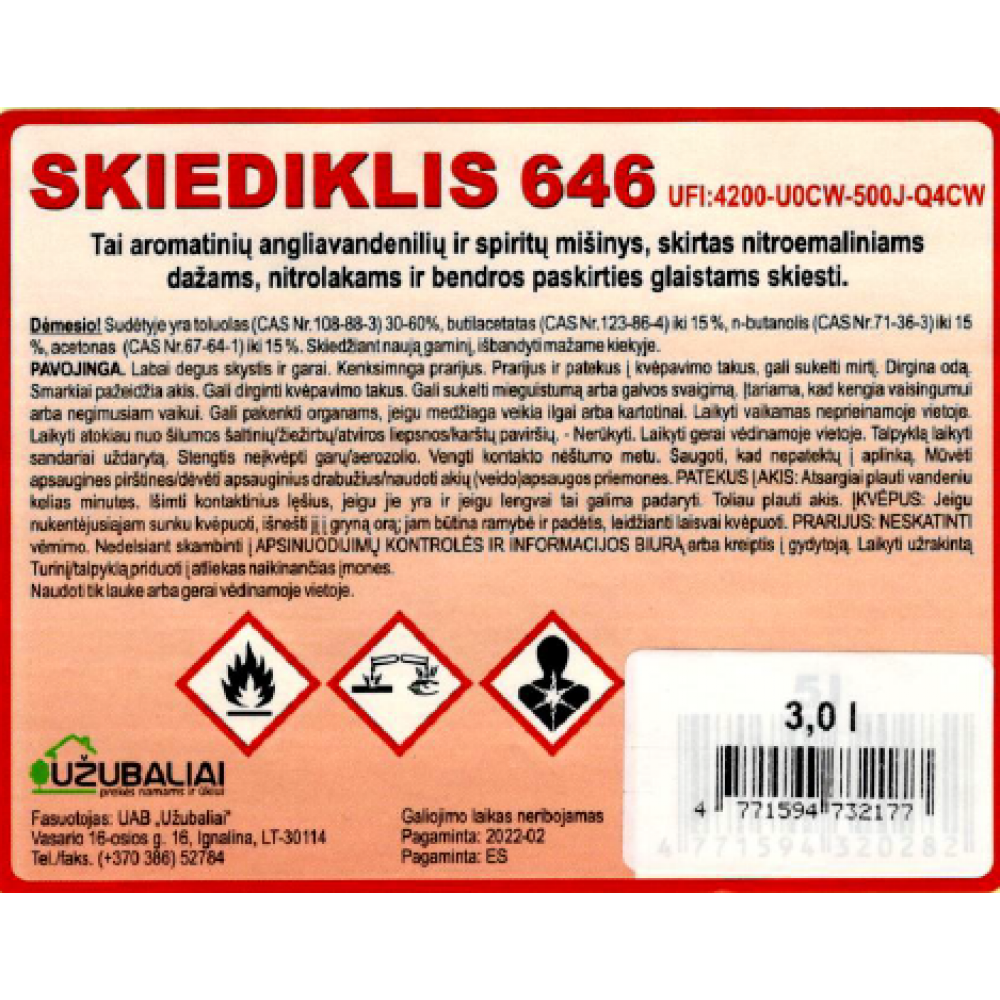 Skiediklis 646 3 l