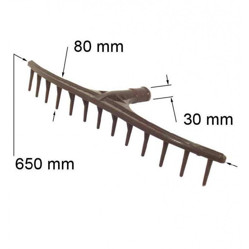 Grėblys šienui, 63.5 cm, 13 dantų (plastikinis) be koto