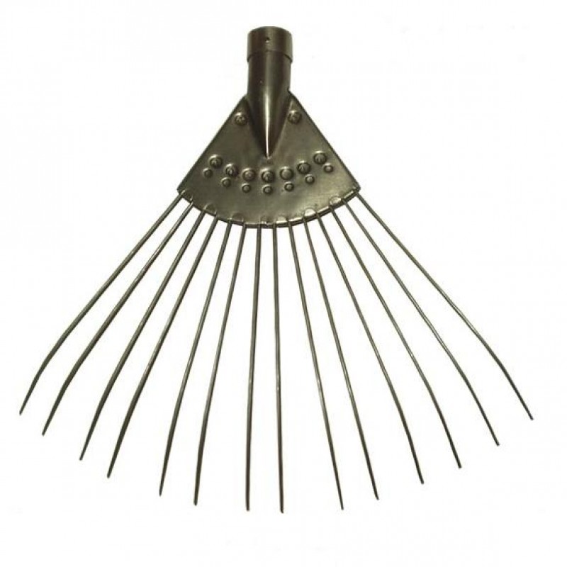 Grėblys vėduoklinis, 40 cm, 14 dantų (metaliniai vieliniai dantys) be koto