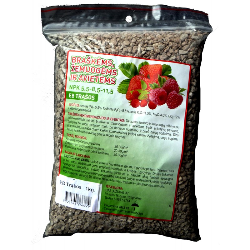 Trąšos braškėms, avietėms, žemuogėms 1 kg