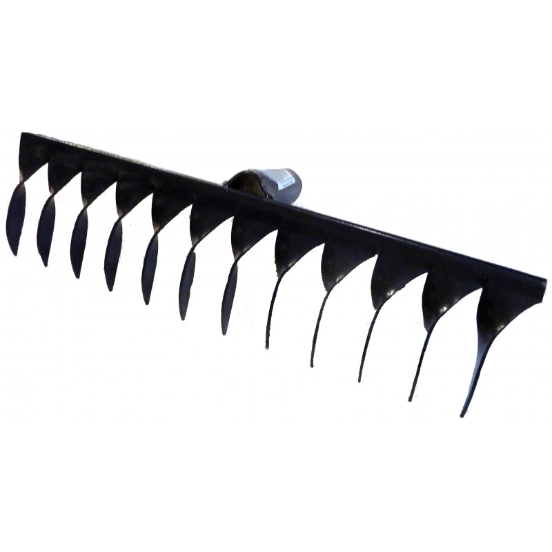 Grėblys suktais dantimis, 30 cm, 12 dantų (metalinis) be koto