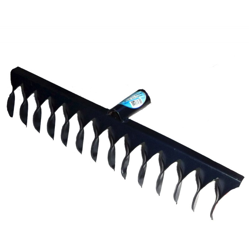 Grėblys suktais dantimis, 36 cm, 14 dantų (metalinis) be koto