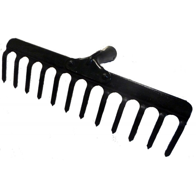 Grėblys tiesiai lenktais dantimis, 30 cm, 12 dantų (metalinis) be koto