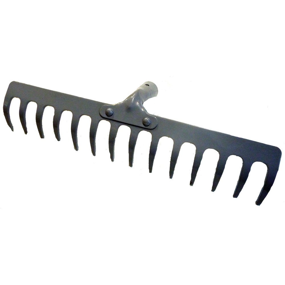 Grėblys tiesiai lenktais dantimis, 36 cm, 14 dantų (metalinis)