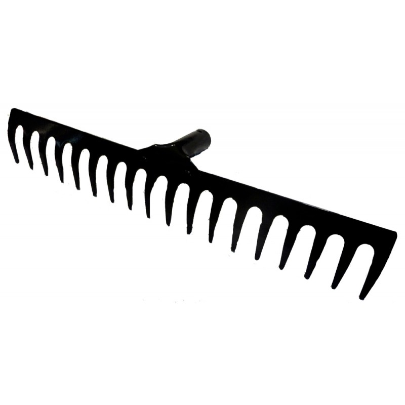 Grėblys tiesiai lenktais dantimis, 48 cm, 18 dantų (metalinis) be koto
