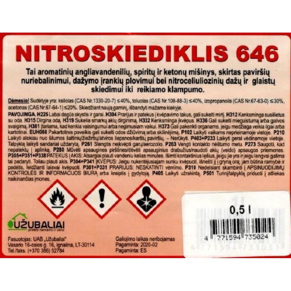 Nitroskiediklis 646 0,5 l