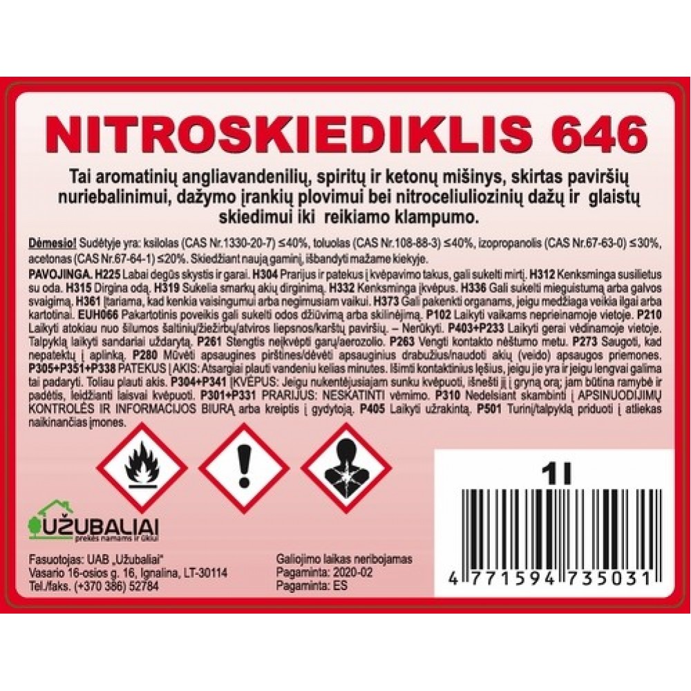 Nitroskiediklis 646 1 l